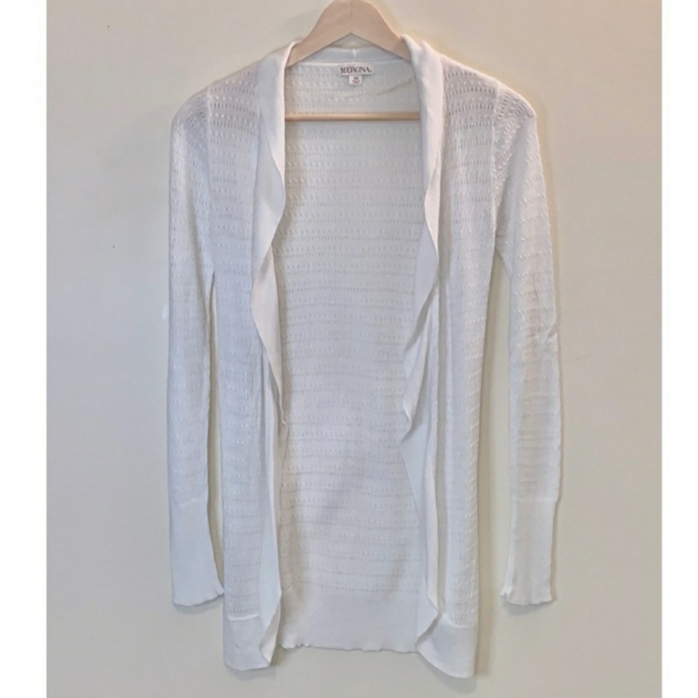 Merona white open front cardigan size XS